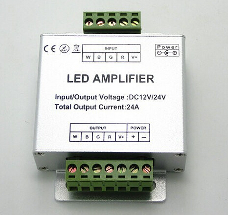 (image for) DC12-24V 24A LED RGBW Strip Amplifier 6A x 4 Channel Output LED RGBW Amplifier For RGBW LED Strip Lights
